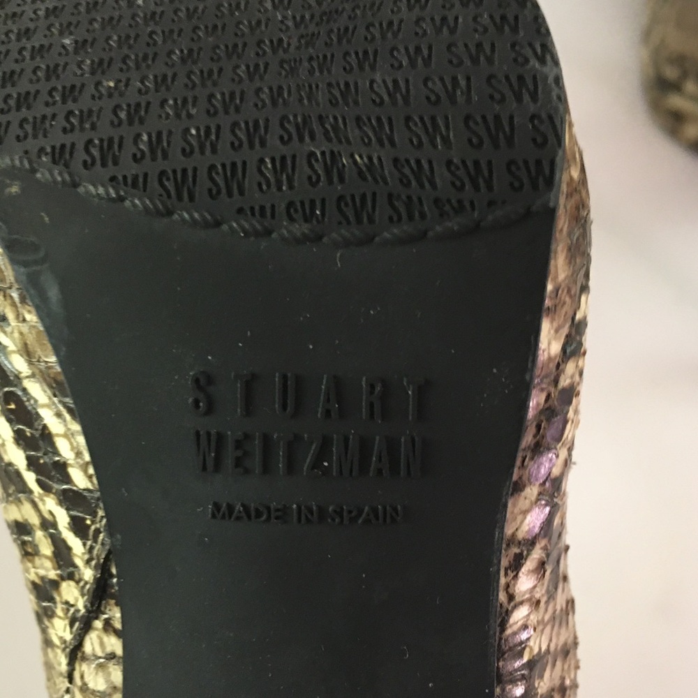 Stuart Weitzman 4” Grey Python Heeled Bootie - image 6